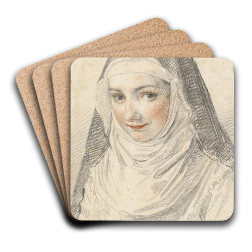 A Young Nun by Claude Mellan Art Drink Coaster set
