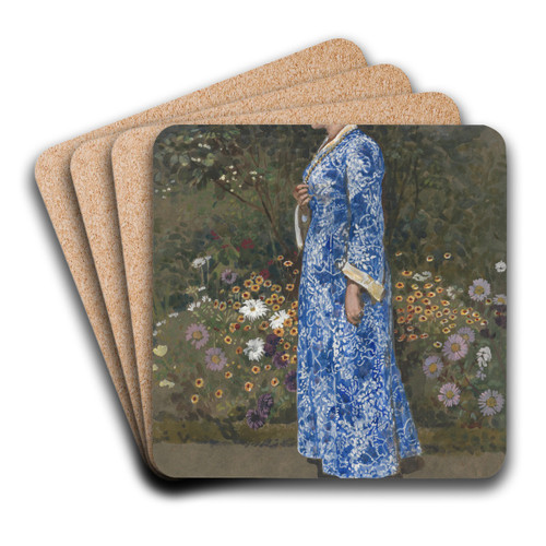 Woman in a Kimono by Walter Crane Art Drink Coaster set