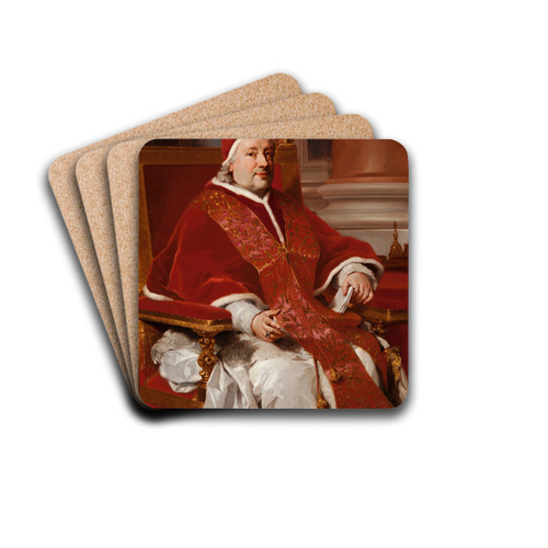 Portrait of Pope Clement XIII by Anton Raphael Mengs Drink Coasters - set of 4