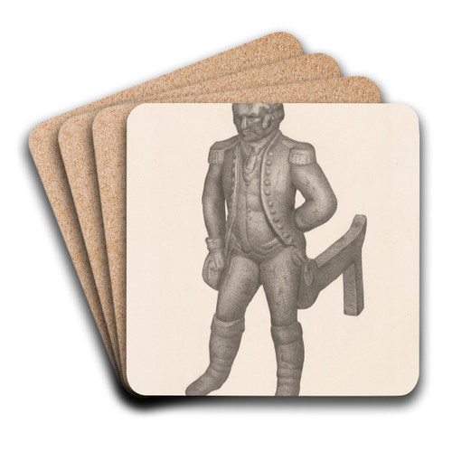 Cast Iron Andiron by Milton Grubstein Art Drink Coaster set