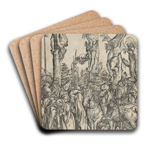 Crucifixion by Lucas Cranach the Elder Art Drink Coaster set