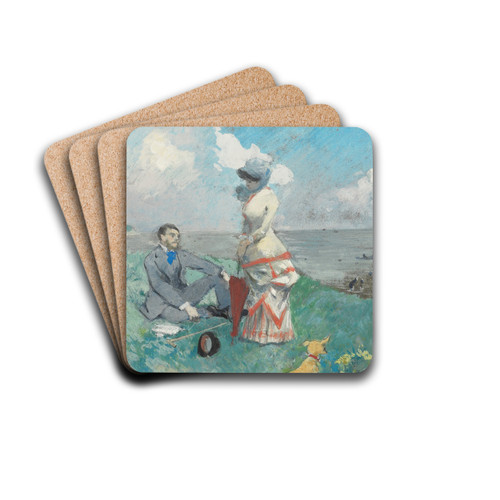 Au bord de la mer by Jean-Louis Forain Drink Coasters - set of 4