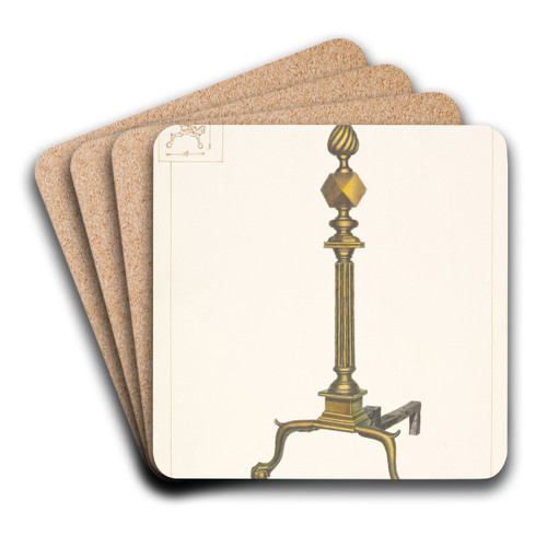 Brass Andirons by Edward L. Loper Art Drink Coaster set