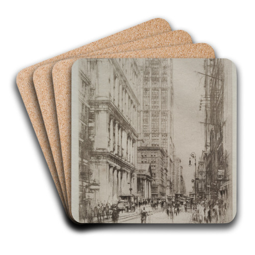 Lower Broadway by William Walcot Art Drink Coaster set