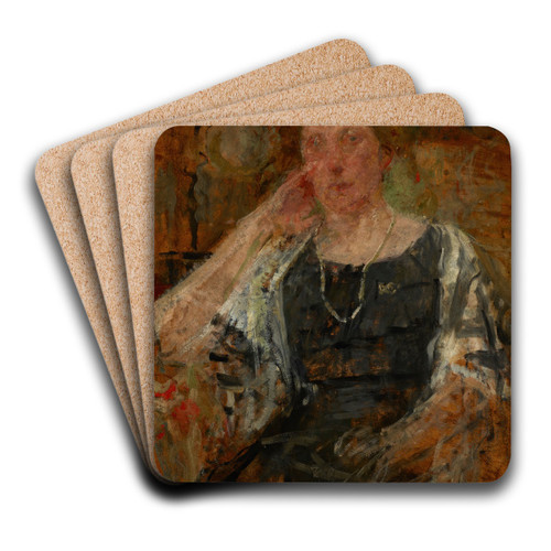 Portrait of an American Woman by Olga Boznanska Art Drink Coaster set
