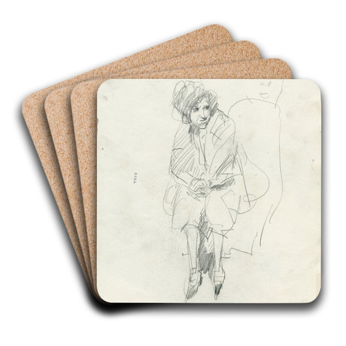Zittende vrouw by Isaac Israls Art Drink Coaster set
