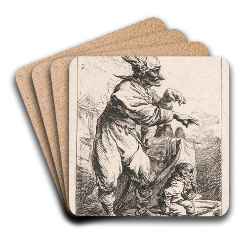 Deuxime Suite des Figures by Philip James de Loutherbourg Art Drink Coaster set Deuxime Suite des Figures by Philip James de Loutherbourg Art Drink Coaster set