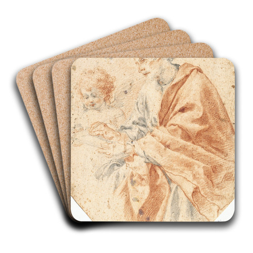 Study of the Evangelist Matthew and the Angel by Carlo Dolci Art Drink Coaster set Study of the Evangelist Matthew and the Angel by Carlo Dolci Art Drink Coaster set