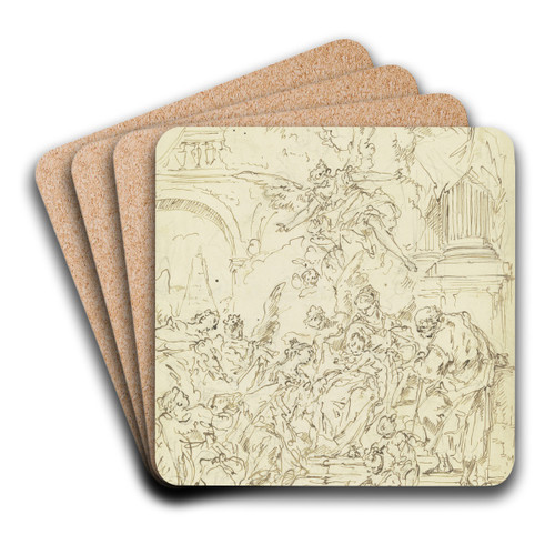 Die mystische Vermhlung der Heiligen Katharina by Gaspare Diziani Art Drink Coaster set