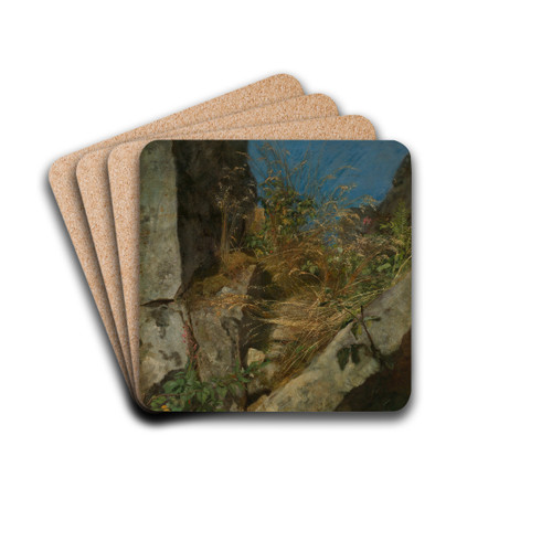 Grser zwischen Felsen by Hans Thoma Drink Coasters - set of 4