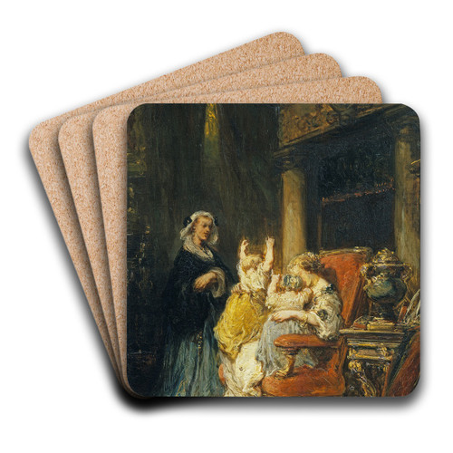 The Young Mother by Eugne Isabey Art Drink Coaster set The Young Mother by Eugne Isabey Art Drink Coaster set