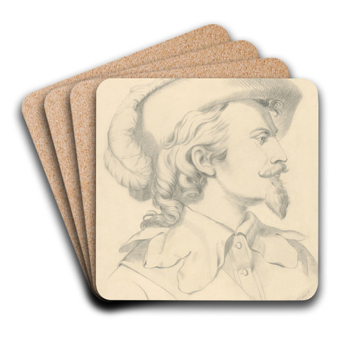 Head of a man with a beard by Frantiek Klimkovi Art Drink Coaster set