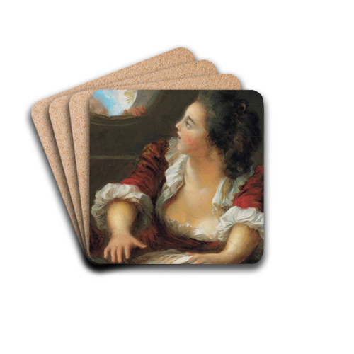 The Love Letter by Jean-Honor Fragonard Drink Coasters - set of 4