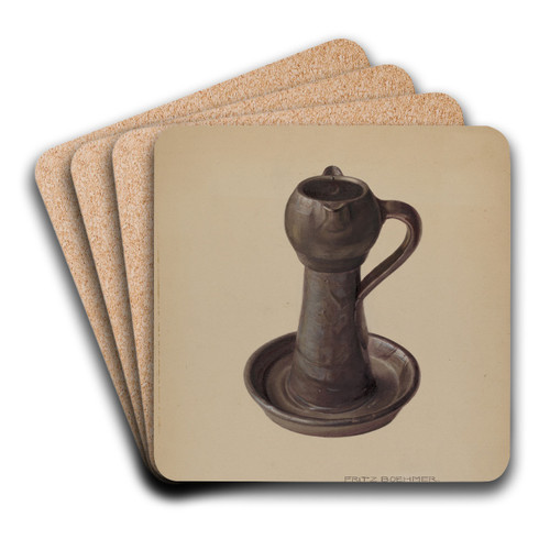 Pottery Lamp by Fritz Boehmer Art Drink Coaster set