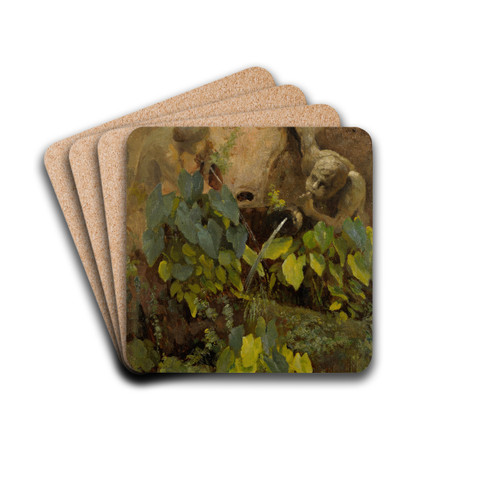 Well with Fauns by Julie Wilhelmine Hagen-Schwarz Drink Coasters - set of 4