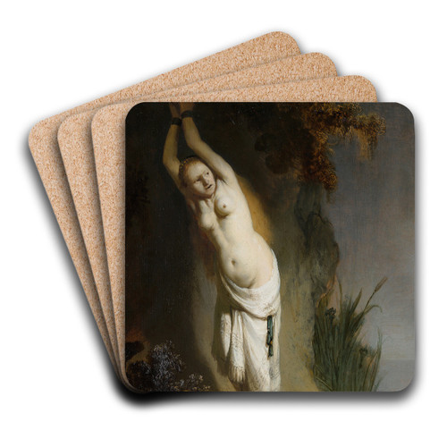 Andromeda by Rembrandt van Rijn Art Drink Coaster set