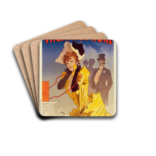 Thtrophone by Jules Chret Drink Coasters - set of 4