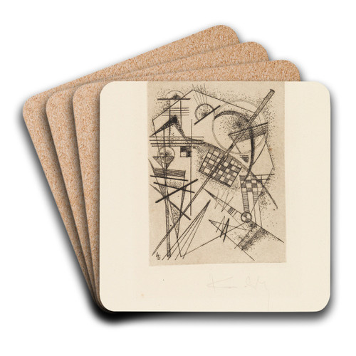 Radierung fr die 'Deutsche Kunstgemeinschaft' by Wassily Kandinsky Art Drink Coaster set