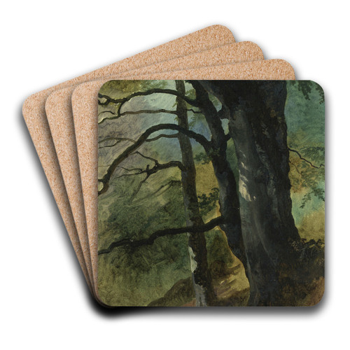 Waldausschnitt by Friedrich August Matthias Gauermann Art Drink Coaster set Waldausschnitt by Friedrich August Matthias Gauermann Art Drink Coaster set