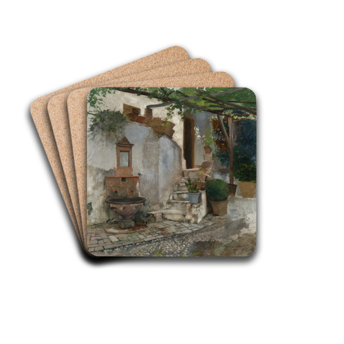 Farm Interior from the South of Spain by Hugo Birger Drink Coasters - set of 4 Farm Interior from the South of Spain by Hugo Birger Drink Coasters - set of 4