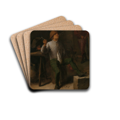 The Smoker by Adriaen Brouwer Drink Coasters - set of 4