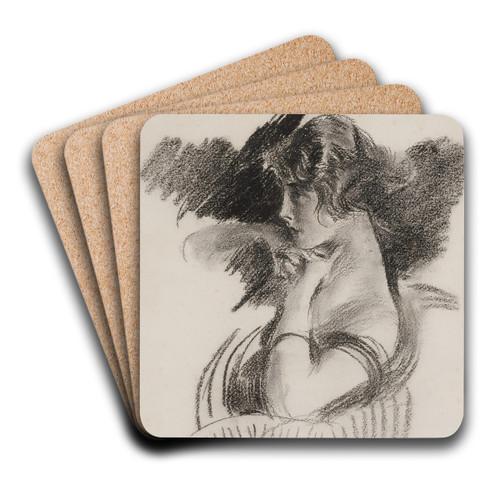 Portrait of a Girl by Giovanni Boldini Art Drink Coaster set