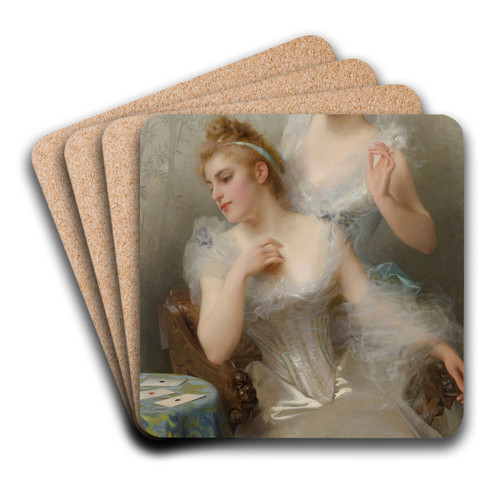 The Three Aces by Vittorio Matteo Corcos Art Drink Coaster set The Three Aces by Vittorio Matteo Corcos Art Drink Coaster set