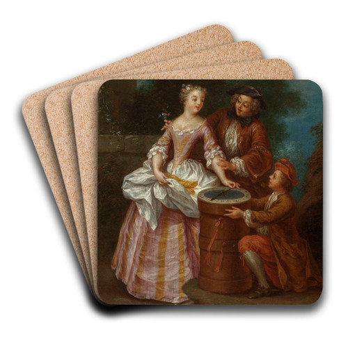 La loterie by Jean-Baptiste Lebel Art Drink Coaster set La loterie by Jean-Baptiste Lebel Art Drink Coaster set