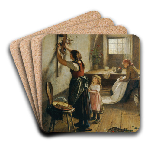 Vor den Feiertagen by Emil Strecker Art Drink Coaster set