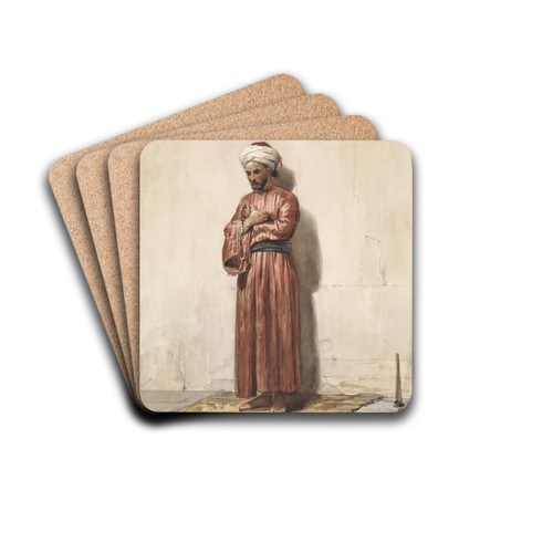 Staande Egyptenaar met gebedskrans by Willem de Famars Testas Drink Coasters - set of 4