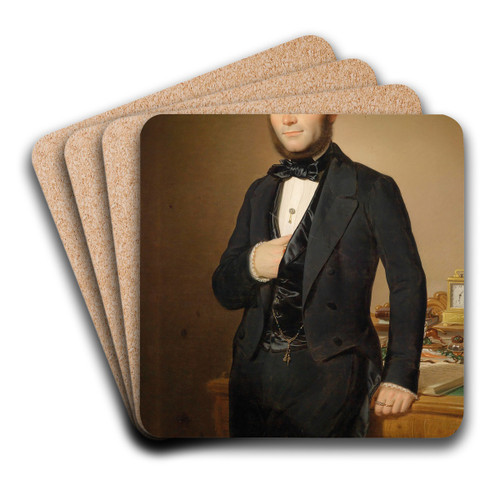 Bildnis eines Herrn vor Schreibkommode by Joseph Weidner Art Drink Coaster set
