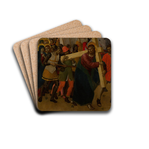 Christ on the Road to Calvary by Giovanni Ambrogio Bevilacqua Drink Coasters - set of 4