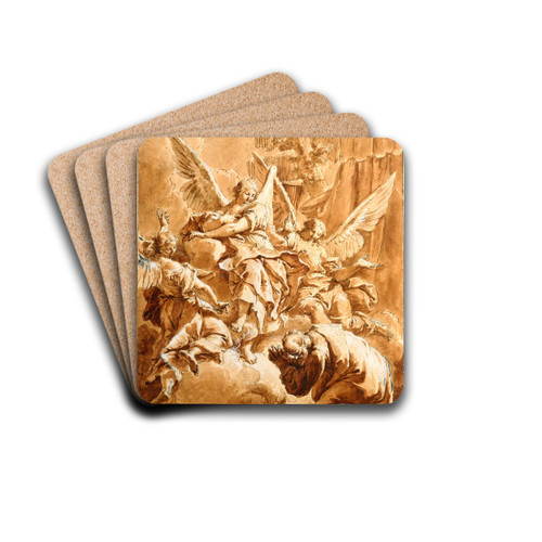 Abraham and the Three Angels by Francesco Fontebasso Drink Coasters - set of 4 Abraham and the Three Angels by Francesco Fontebasso Drink Coasters - set of 4