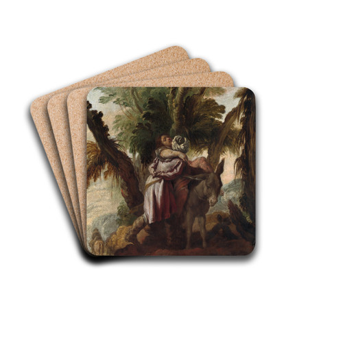 The Good Samaritan by Domenico Fetti Drink Coasters - set of 4 The Good Samaritan by Domenico Fetti Drink Coasters - set of 4