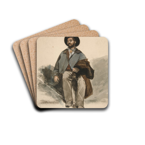 Study of a seatedman by Edwin Austin Abbey Drink Coasters - set of 4