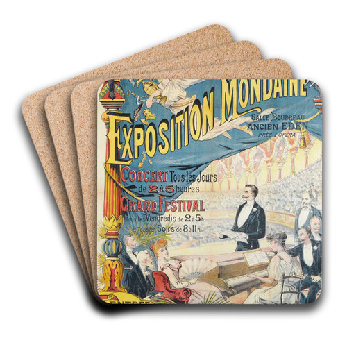 Exposition Mondaine by mile Lvy Art Drink Coaster set