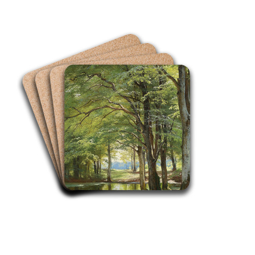 lb gennem skoven by Carl Frederik Aagaard Drink Coasters - set of 4 lb gennem skoven by Carl Frederik Aagaard Drink Coasters - set of 4