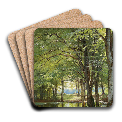 lb gennem skoven by Carl Frederik Aagaard Art Drink Coaster set lb gennem skoven by Carl Frederik Aagaard Art Drink Coaster set