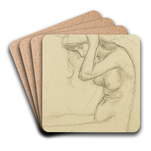 Nu de profil, se coiffant by Theo van Rysselberghe Art Drink Coaster set