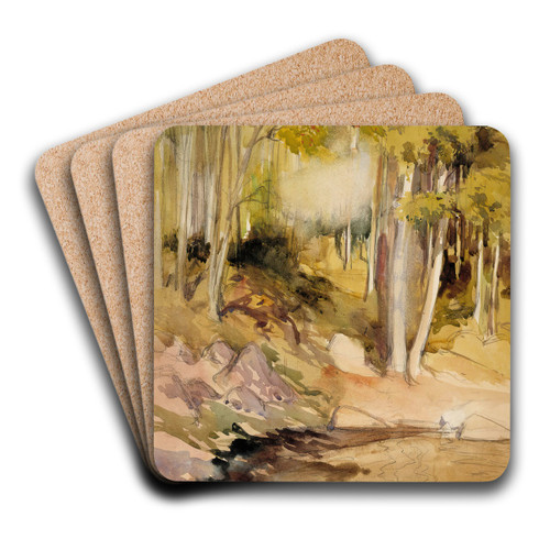 In the Woods by Albert Edelfelt Art Drink Coaster set