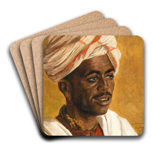 Aegypter, gemalt in Assuan, Obergypten by Georg Macco Art Drink Coaster set