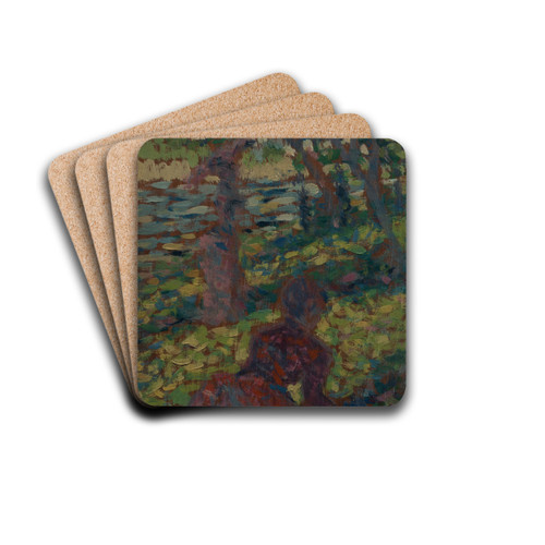 Woman in a Park by Georges Seurat Drink Coasters - set of 4