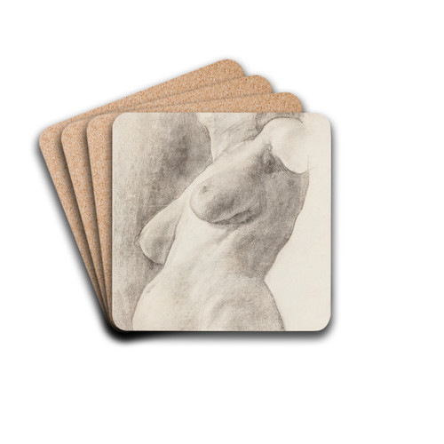 Akt kobiety by Stanisaw Wyspiaski Drink Coasters - set of 4