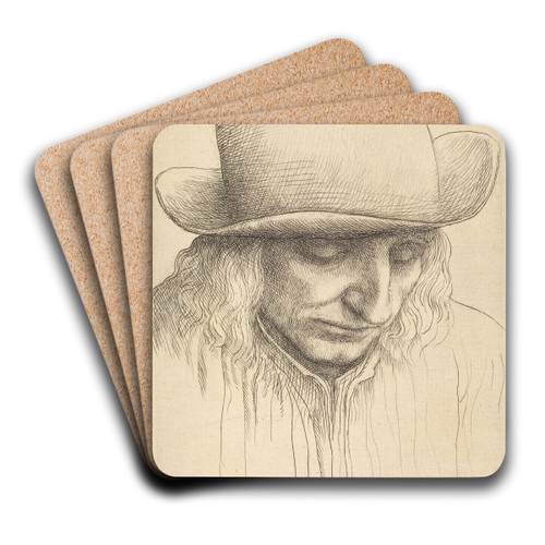Peasant in a Round Hat (Paysan avec chapeau rond) by Alphonse Legros Art Drink Coaster set