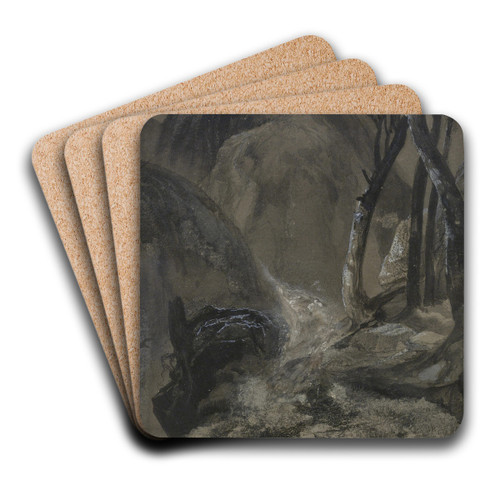 Half-Moon Yosemite by Thomas Moran Art Drink Coaster set