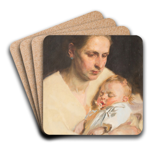 Mother and Child by Josef Jungwirth Art Drink Coaster set Mother and Child by Josef Jungwirth Art Drink Coaster set