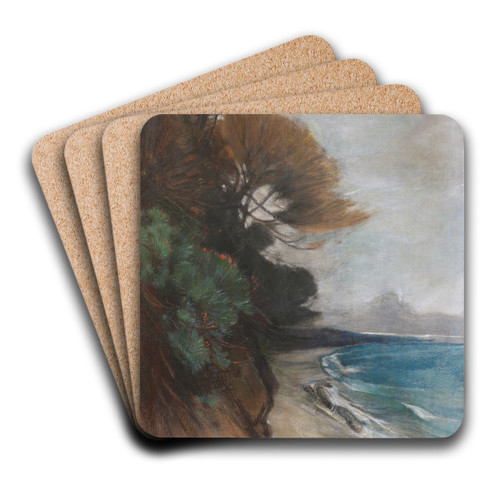 Bewaldete Kstenlandschaft by Karl Hagemeister Art Drink Coaster set