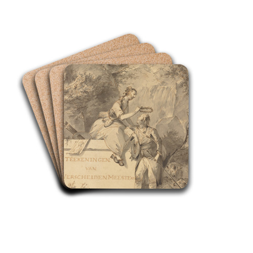 Allegory of Painting and Drawing by Gerard van Nijmegen Drink Coasters - set of 4