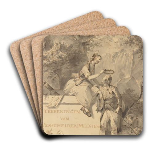 Allegory of Painting and Drawing by Gerard van Nijmegen Art Drink Coaster set Allegory of Painting and Drawing by Gerard van Nijmegen Art Drink Coaster set