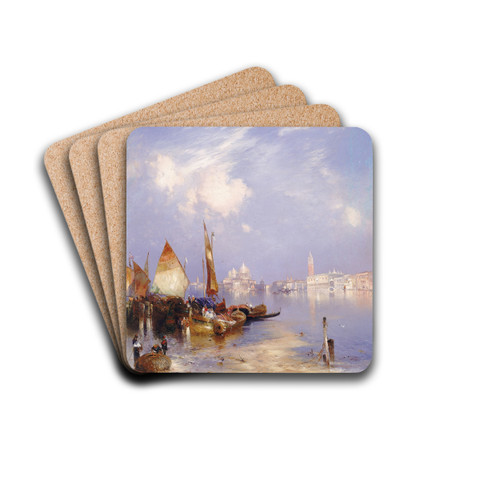 A View of Venice by Thomas Moran Drink Coasters - set of 4